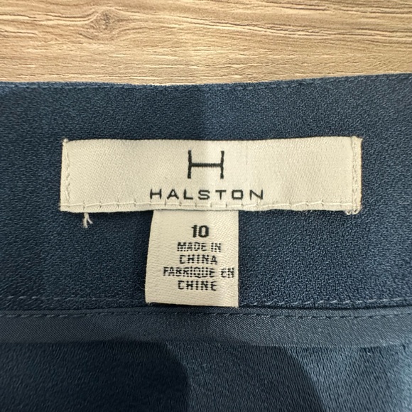 Halston Navy Blue Midi Skirt Size 10 - Picture 10 of 10
